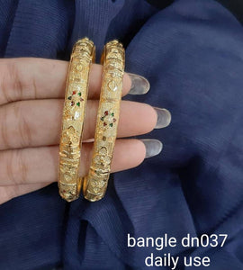 Traditional Ethnic Gold Pleated Designer Bangle Set for Women's  Girl's