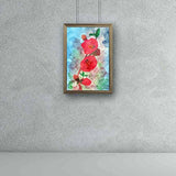 ArtzFolio Watercolor Garnet Flower Paper Poster Frame | Top Acrylic Glass