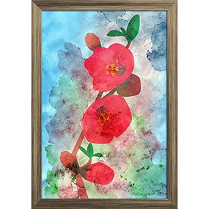 ArtzFolio Watercolor Garnet Flower Paper Poster Frame | Top Acrylic Glass