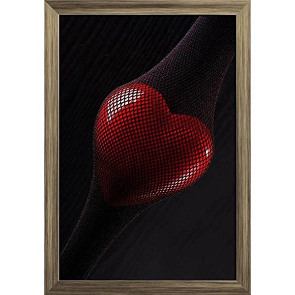 ArtzFolio Red Heart Paper Poster Frame | Top Acrylic Glass