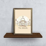ArtzFolio Taj Mahal Agra India D2 Paper Poster Frame | Top Acrylic Glass