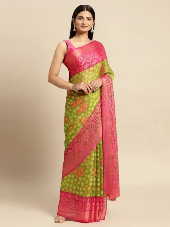 Trendy Printed Chiffon Saree with Blouse