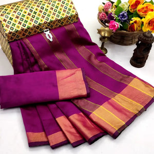 Designer Coloreful Cotton Silk Weaving Saree For Women